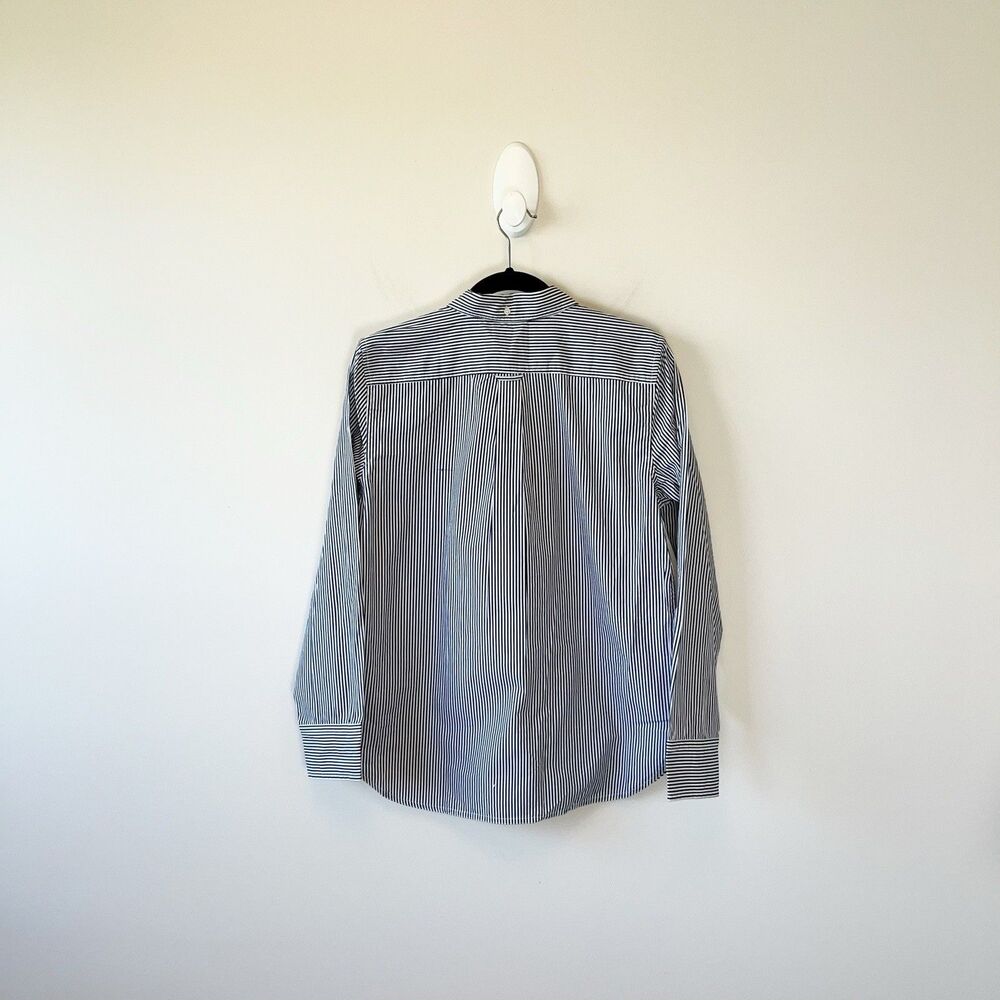 J.Crew Classic Fit Cotton Button Down Poplin Shirt Striped Black White Sz 6 NWTs - Picture 2 of 9